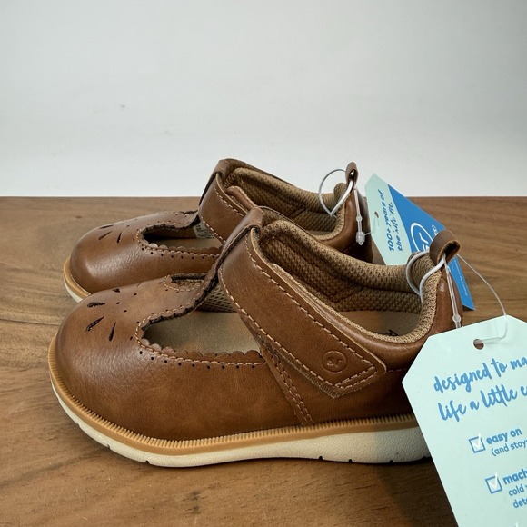 New Little Kids Stride Rite Lacey 2.0 Tan Mary Jane Shoes Size 6 C NIB - Picture 2 of 8